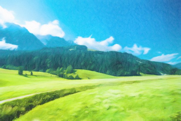 乡村田园风景油画