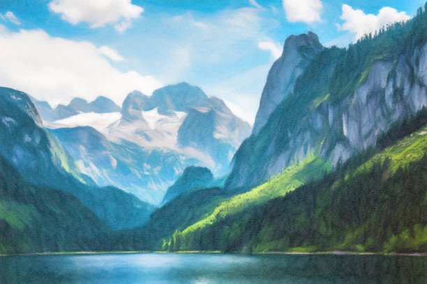 乡村田园风景油画