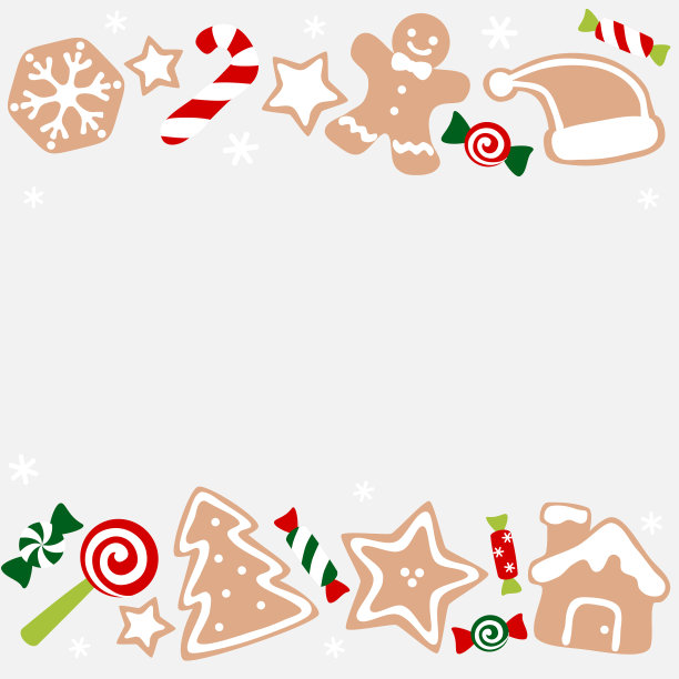 矢量圣诞节日卡通可爱姜饼