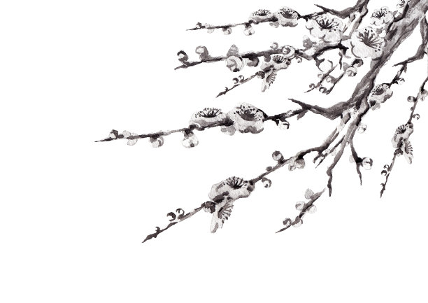 春夏秋冬水墨画