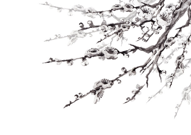 春夏秋冬水墨画