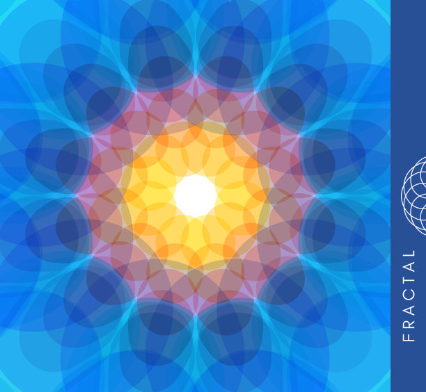 绿黄渐变圆形花纹图案