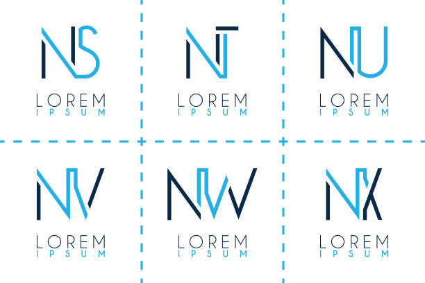 标志设计nv字母logo