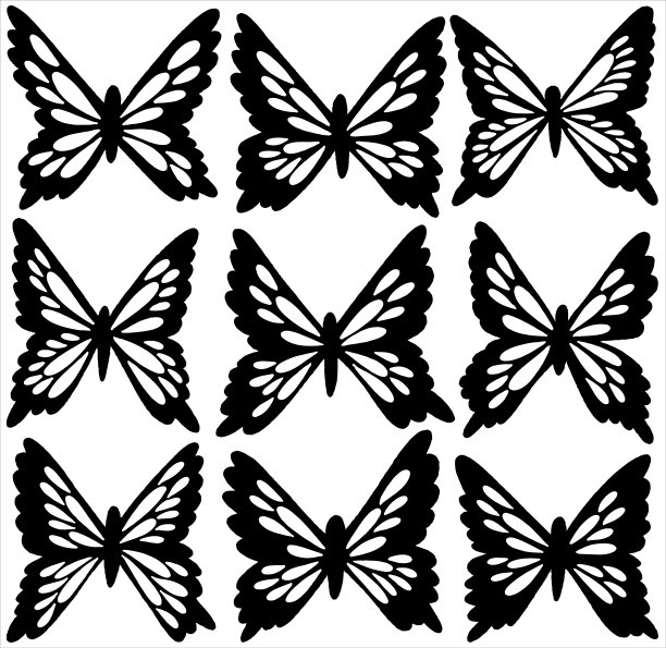 抽象蝴蝶几何装饰画
