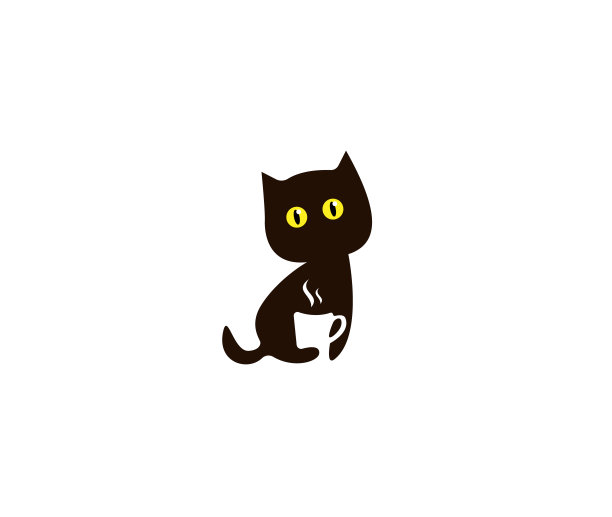 猫咪咖啡店logo