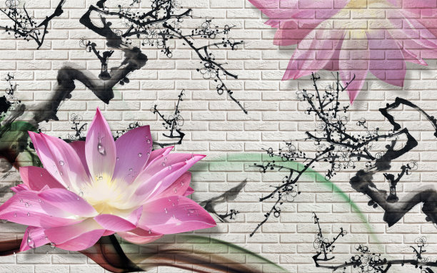 墙纸墙布水彩花卉图案