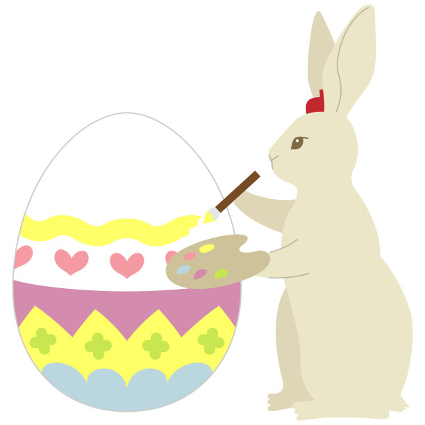 复活节兔子,春天,多色的
