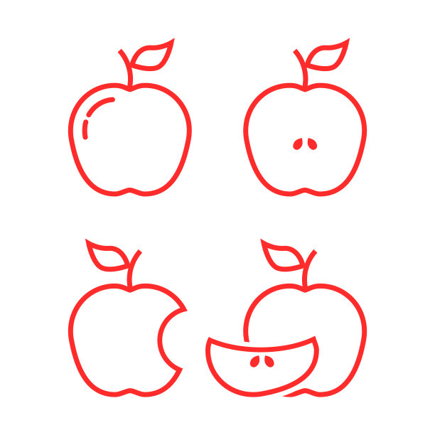 水果矢量轮廓