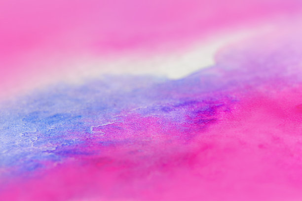 紫粉色水彩装饰画
