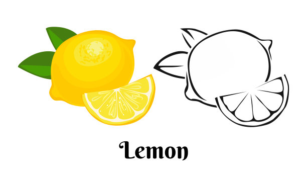 矢量卡通柠檬logo