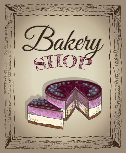 蛋糕店插画素材