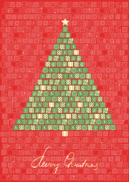 红金圣诞节海报