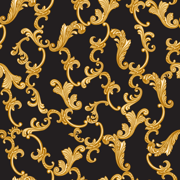 金色传统古典花纹图案
