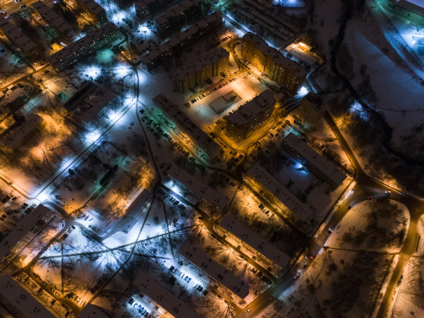 白雪皑皑冬季郊外雪景