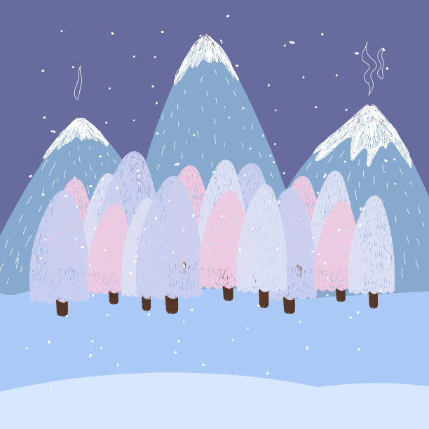 卡通树 雪树