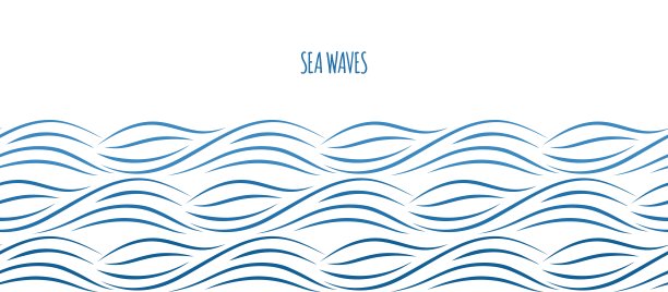 大海海浪海水纹样