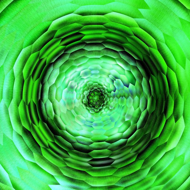 精美绿色圆形几何花纹图案