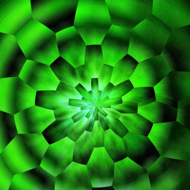 精美绿色圆形几何花纹图案