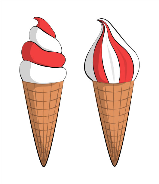 甜筒冰淇淋插画
