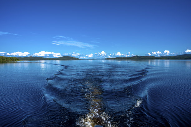 美景蓝色的湖水海水