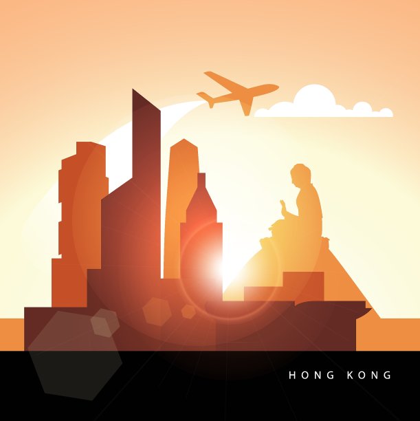 香港旅游景点矢量