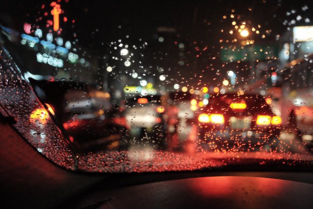 雨夜,下雨的街道