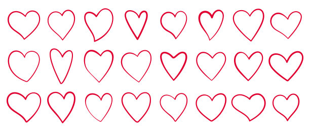可爱粉红情人节logo元素