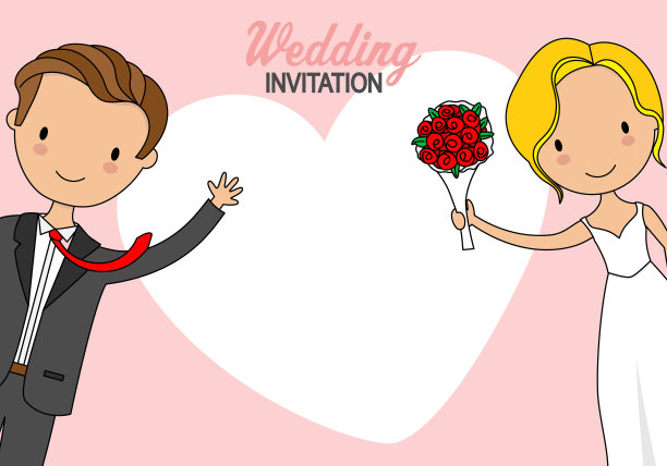 卡通结婚人物
