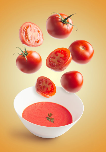 悬浮西红柿摄影