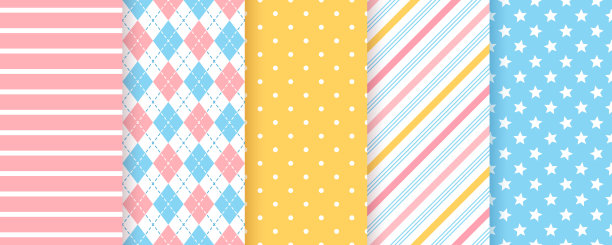 粉色星星圆形矢量图案