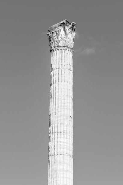 罗马柱灰度图