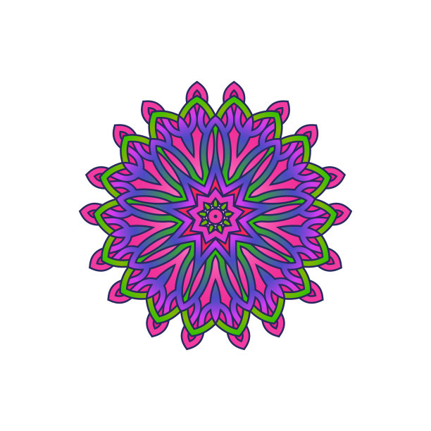 精美圆形渐变花纹图案