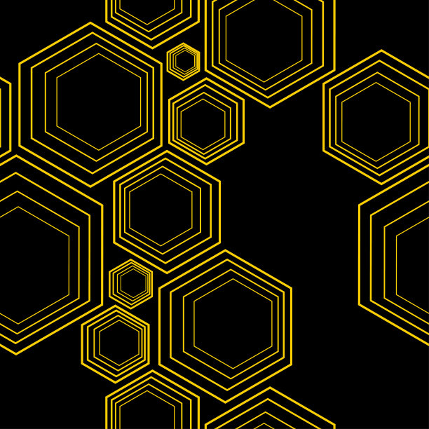 金色几何线条无缝图案