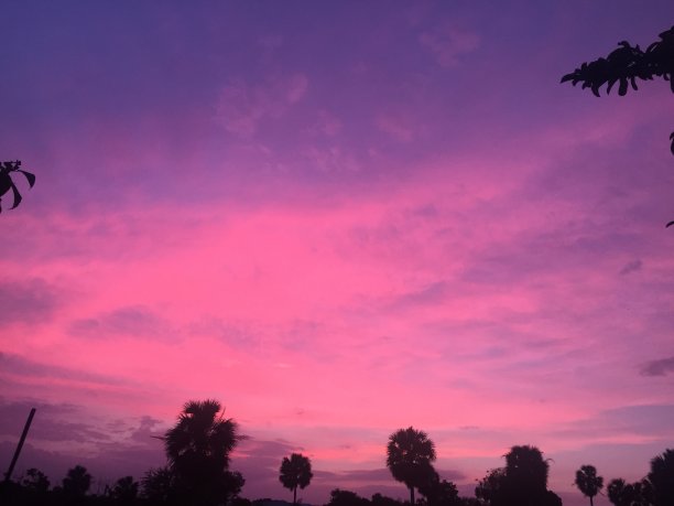 蓝紫粉色天空背景