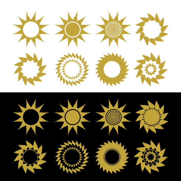 太阳光标志徽标元素