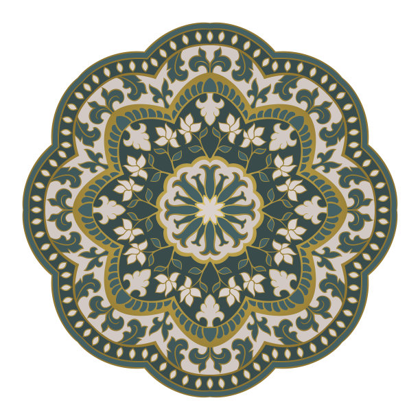 圆形地毯花纹印花