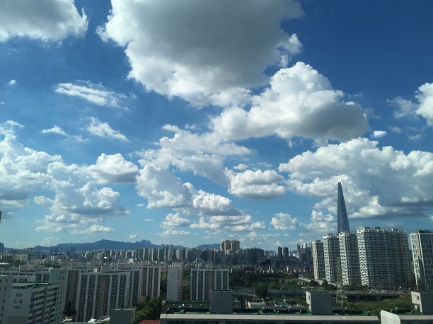 俯瞰首尔城市风景