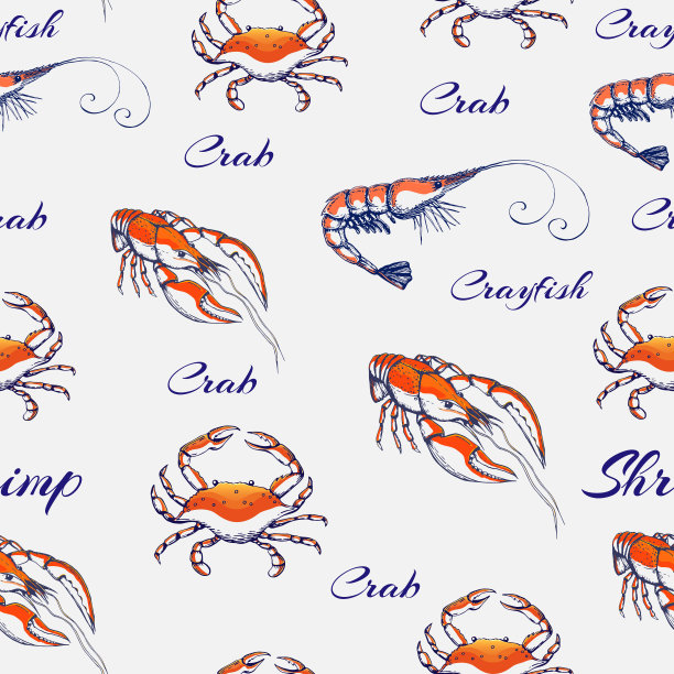 螃蟹插画包装