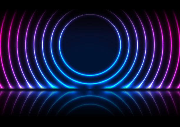 多彩环形几何抽象图案