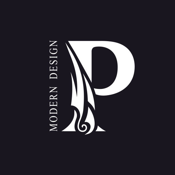 字母p简约大气logo设计