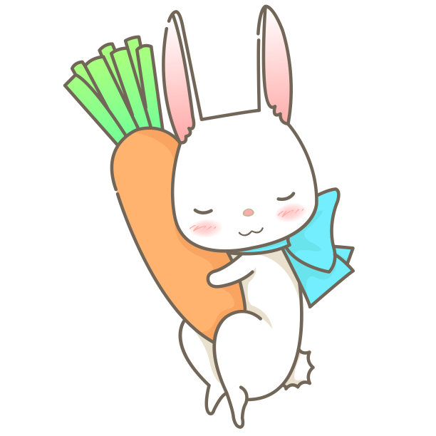 卡通兔子中秋节插画