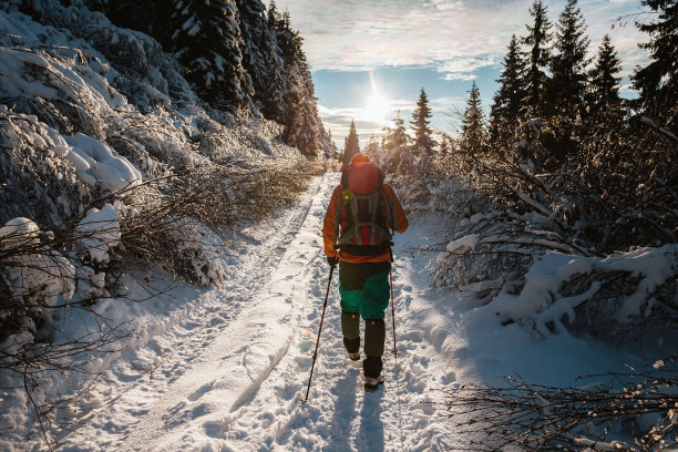行走在雪地中的人