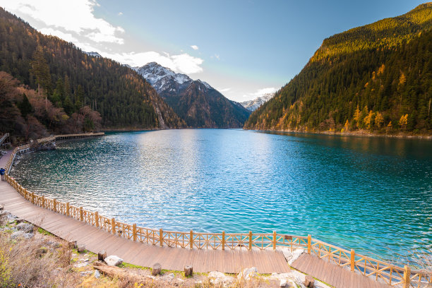 四川九寨沟秋冬景色