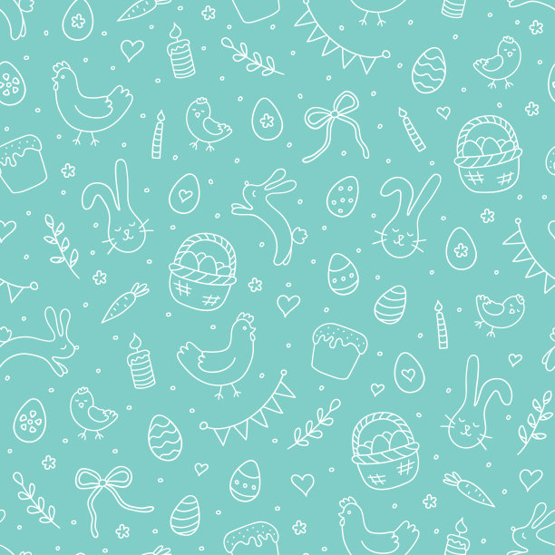 可爱小花兔卡通插画