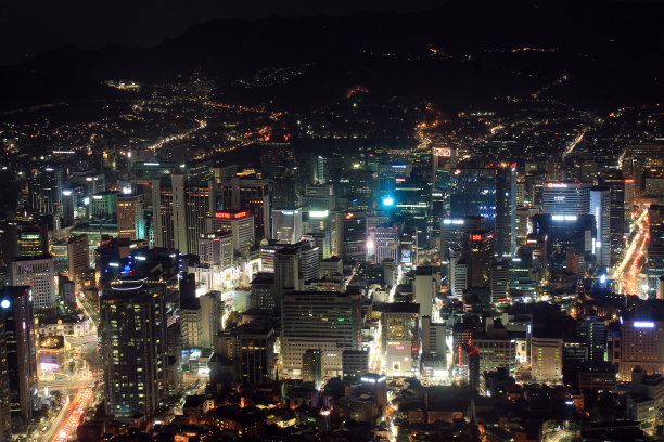 韩国汉城夜景照明