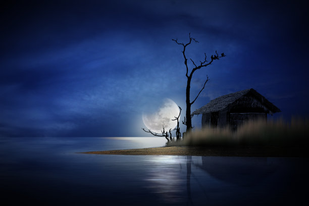 湖泊月亮明月