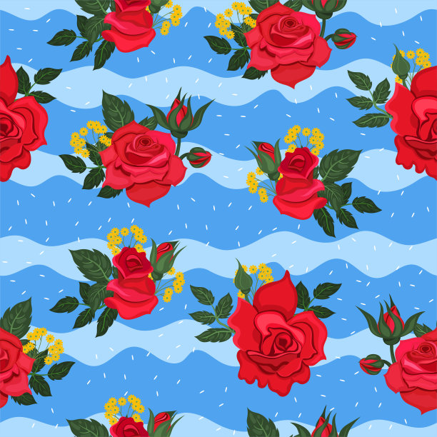 抽象蓝色玫瑰花背景