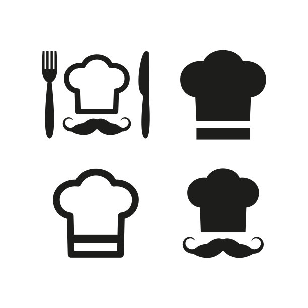 厨师帽餐厅logo标志设计