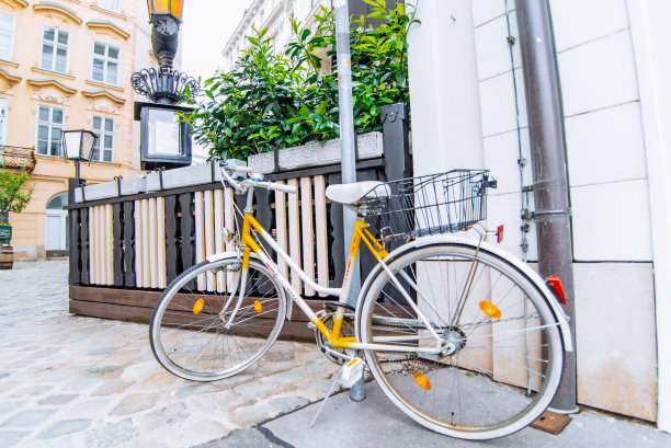 咖啡店,城市生活,脚踏车