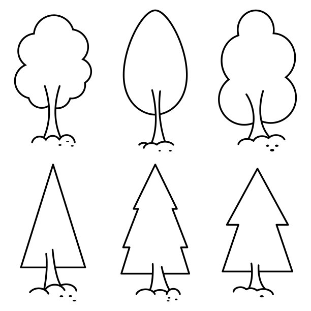 卡通树木组合